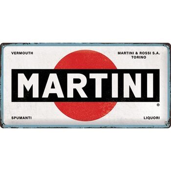 Metal sign Martini Logo White