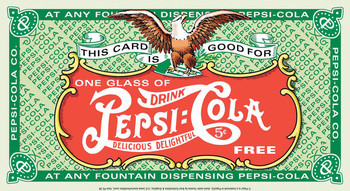 Metal sign PEPSI DRINK CARD