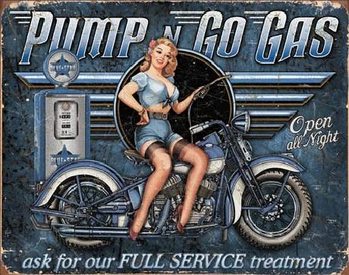 Metal sign PUMP N GO GAS