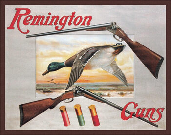 Metal sign REM - shotguns and duck
