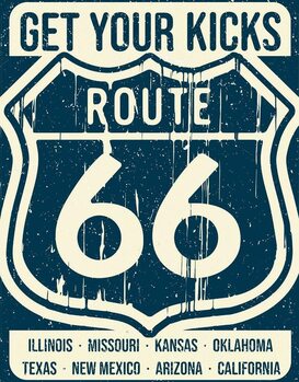 Метална табела Route 66 - States