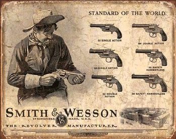 Metal sign S&W - SMITH & WESSON - Revolver Manufacturer