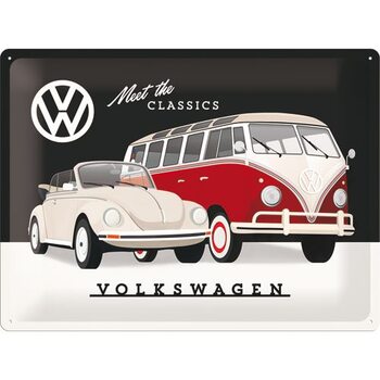Metal sign Volkswagen - Meet the Classic