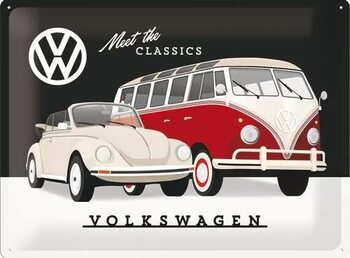 Metal sign Volkswagen VW - T1 & Beetle