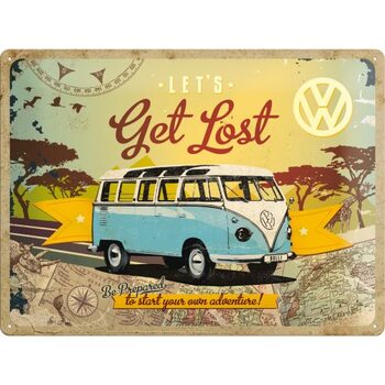 Metal sign Volkswagen VW - T1 - Let's Get Lost