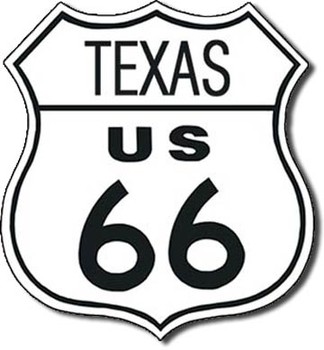 ROUTE 66 - texas Metal Sign