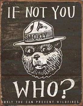 SMOKEY BEAR - If Not You Metal Sign