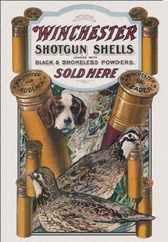 WIN - dog & quail Metal Sign