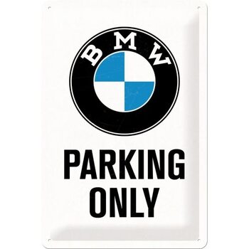 Metallikyltti BMW - Parking Only White