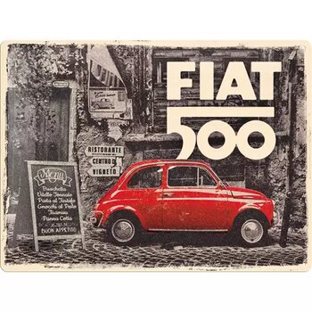 Metallikyltti Fiat 500 Retro