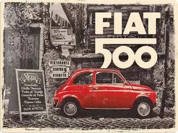 Metallikyltti Fiat 500 Retro