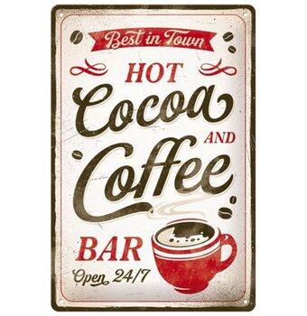 Metallikyltti Hot Cocoa and Coffee