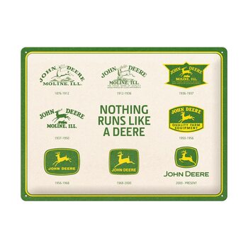 Metallikyltti John Deere - 150 Years Logo Evolution