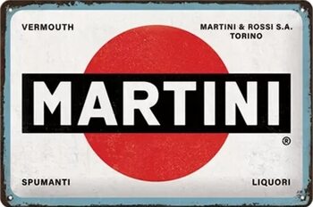 Metallikyltti Martini Logo White