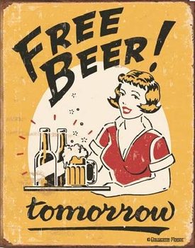 Metallikyltti MOORE - free beer