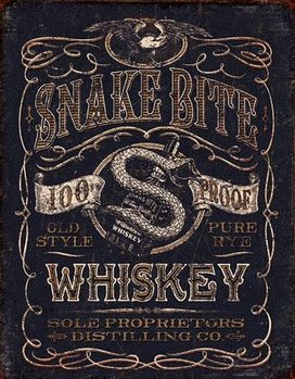 Metallikyltti Snake Bite Whiskey