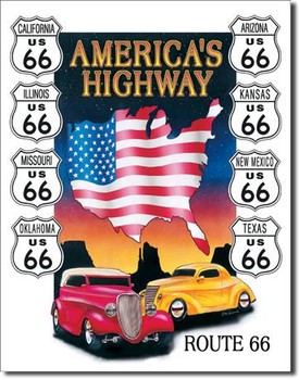 Metalllilaatta  AMERICAS HIGHWAY