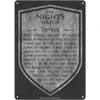 Metalllilaatta Game Of Thrones - Nights Watch