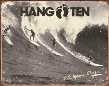 Metalllilaatta  HANG TEN - california classic