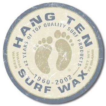 Metalllilaatta  HANG TEN - surf wax