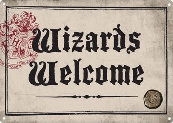 Metalllilaatta Harry Potter - Wizards Welcome