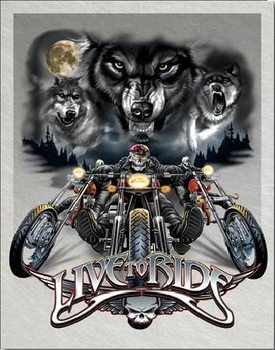 Metalllilaatta  LIVE TO RIDE - wolves