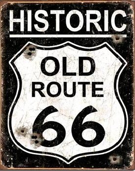 Metalllilaatta OLD ROUTE 66 - Weathered