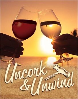 Metalllilaatta  Uncork & Unwind