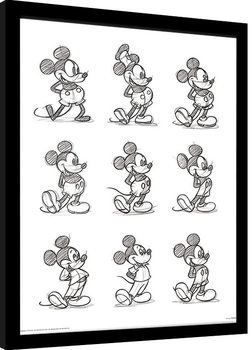 Рамкиран плакат Mickey Mouse - Sketched Multi