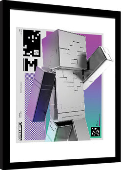 Framed poster Minecraft - Block Wave