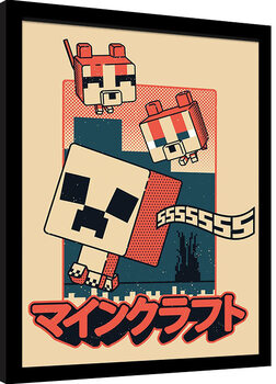 Framed poster Minecraft - Chibi Comic