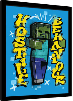 Framed poster Minecraft - Hostile Behaviour