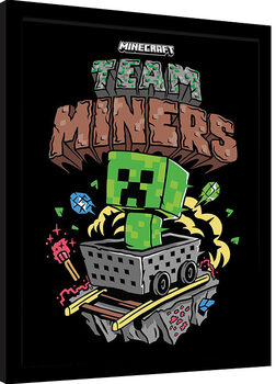 Рамкиран плакат Minecraft - Team Miners