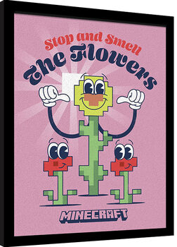 Framed poster Minecraft - The Flowers