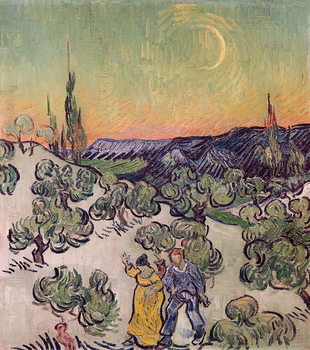 Quadro em tela Moonlit Landscape, 1889