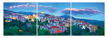 Blue sky above the town Mounted Art Print