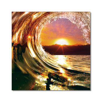 Falling Wave - Sunset Mounted Art Print