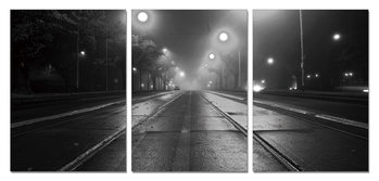 Night street Mounted Art Print