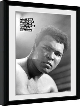 Uokvireni poster Muhammad Ali - Don't Quit