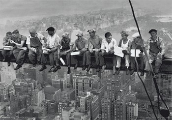 3D Αφίσα NEW YORK - men on girder 3D