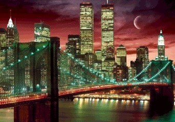 New York - skyline colour - плакат (poster)