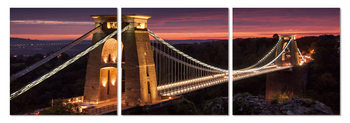 Night panorama with bridge Mounted Art Print
