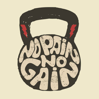 Наклейка no pain no gain.