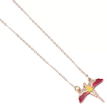 Oblačila ogrlica Harry Potter - Rose Gold Plated Fawkes