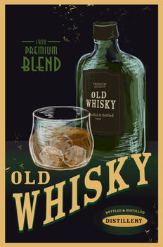 Autocolante Old fashioned Whiskey Advertisement poster