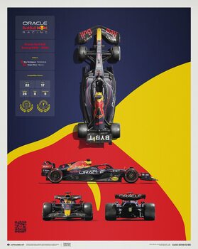 Art Print Oracle Red Bull Racing - RB18 Blueprint