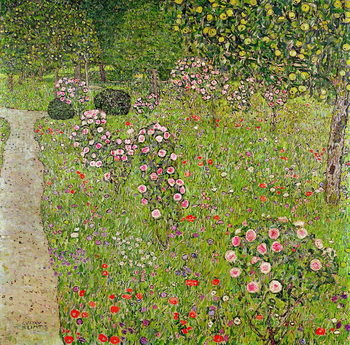 Poster Orchard with roses