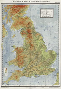 Quadro em tela Ordnance survey map of Roman Britain