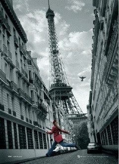 Paris - skipping girl - плакат (poster)