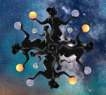 Naljepnica Pattern created by multiple exposure of